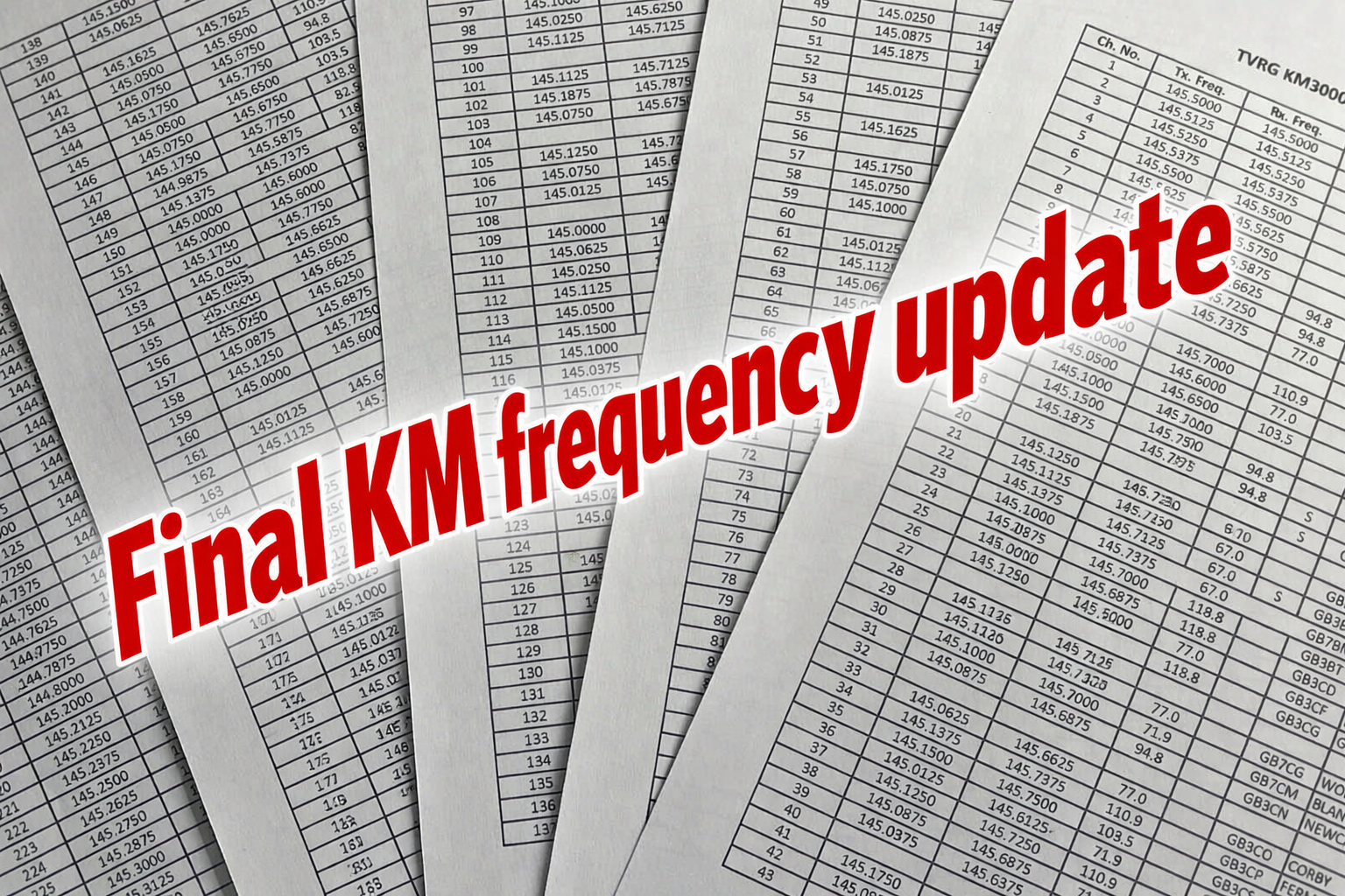 Final KM frequency plan now available
